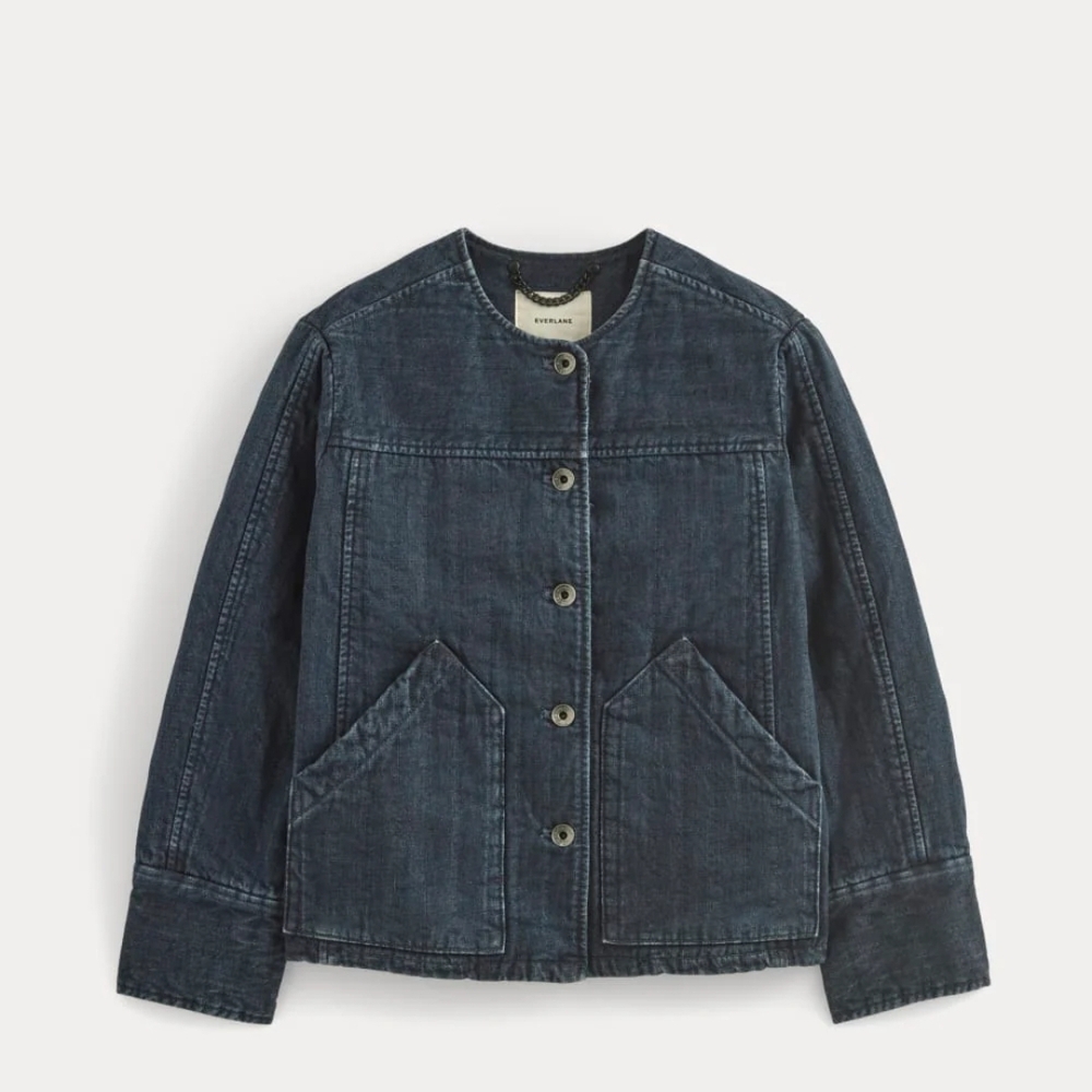 Everlane denim quilted jacket Dark Blue Jean Jacket